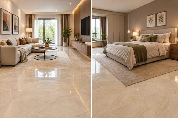 Living Room and Bedroom Tile Inspiration for a Cohesive Home Look